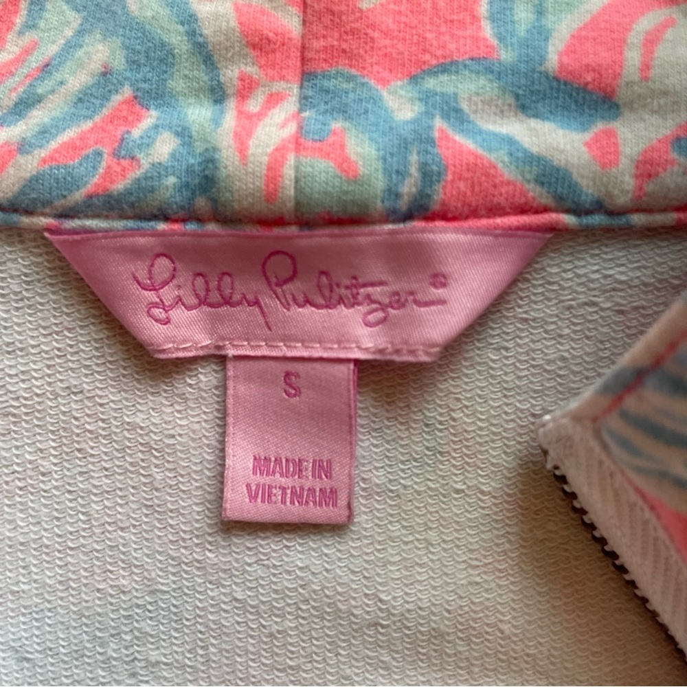 Lilly Pulitzer Skipper Popover Quarter Zip Up Sweatshirt Sun Siren Summer Ray - Picture 7 of 9